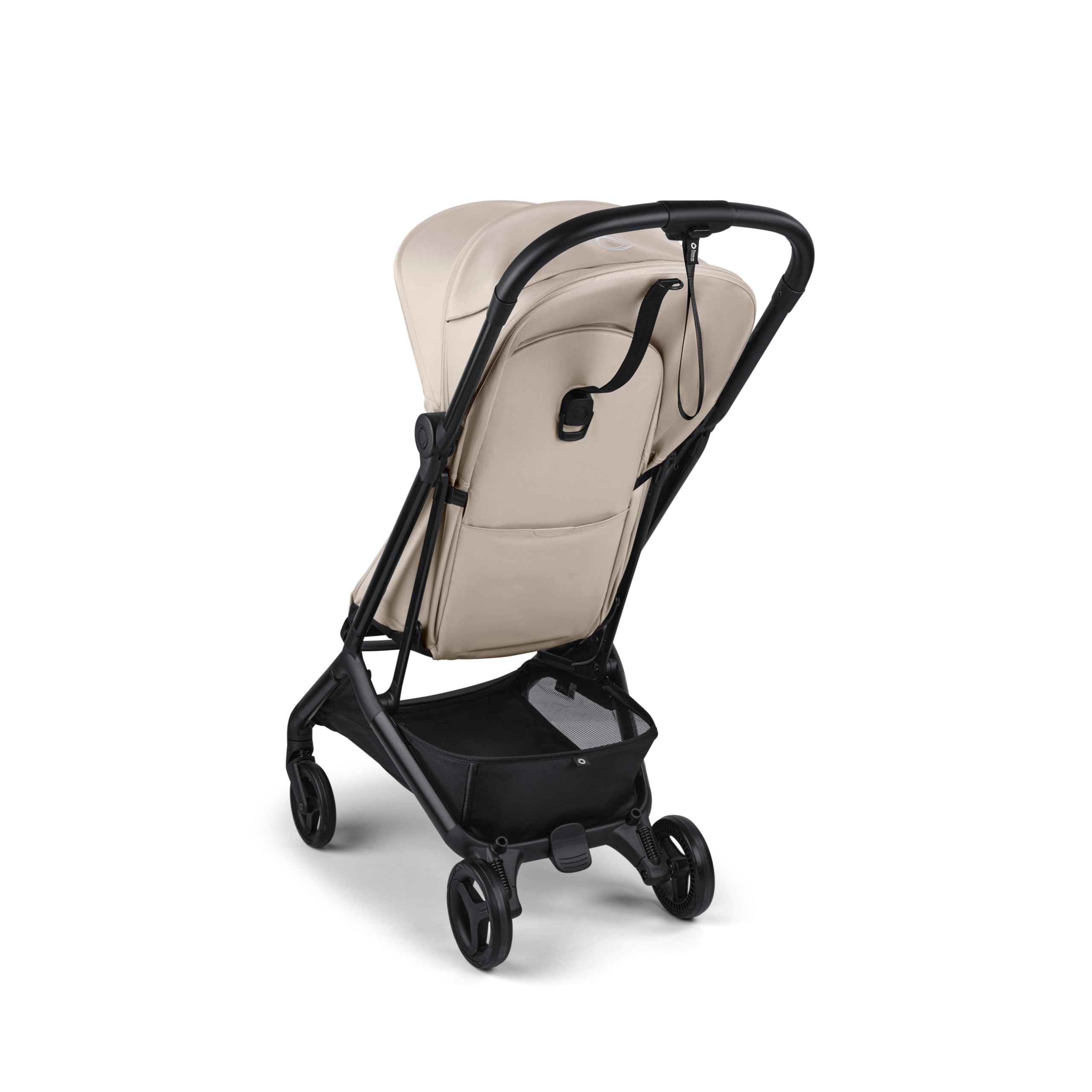 Bugaboo Butterfly 2 travel stroller in black, ultra-compact fold, lightweight design, airplane-friendly, suitable for travel.