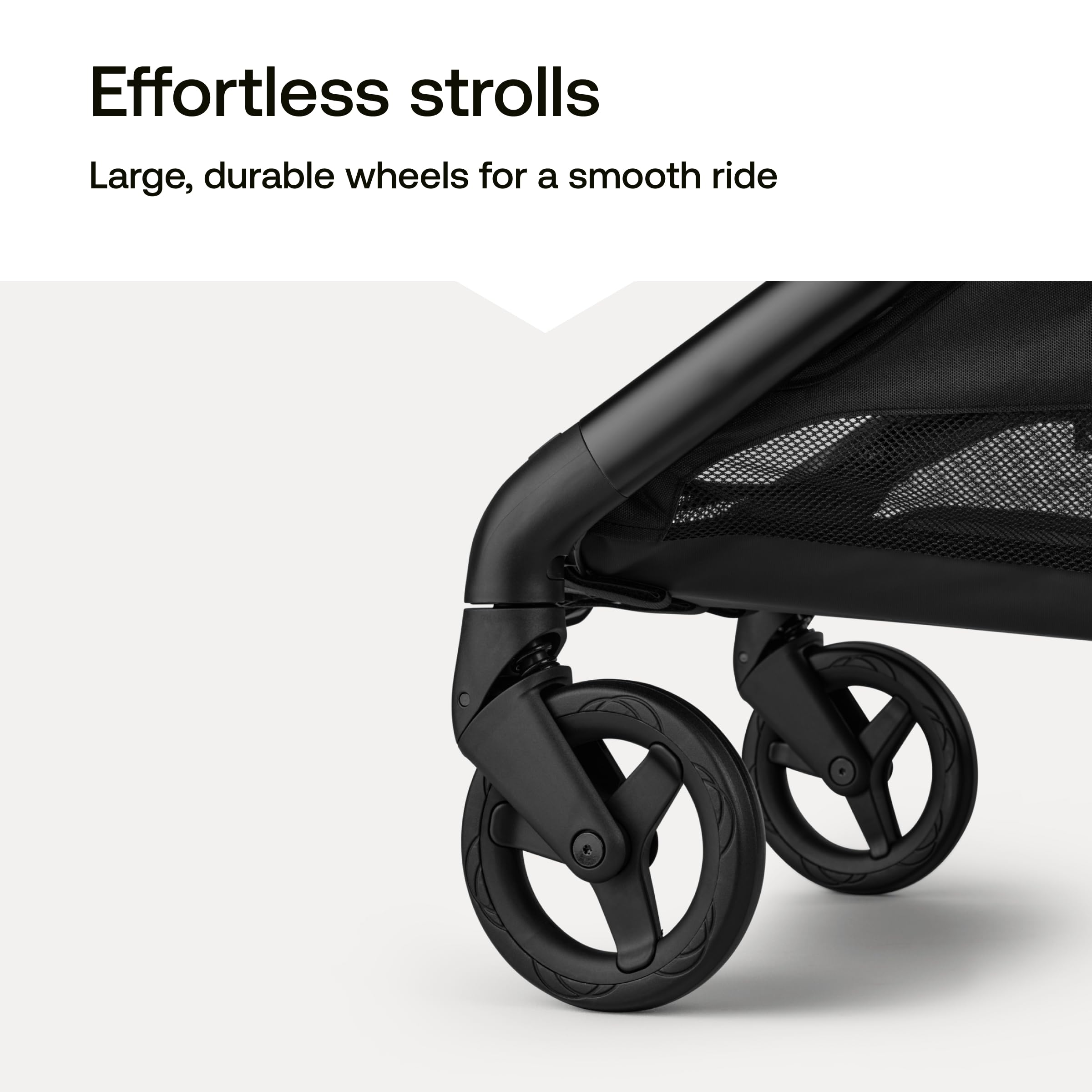 Bugaboo Butterfly 2 travel stroller in black, ultra-compact lightweight design, one-second fold, airplane-friendly for easy travel.