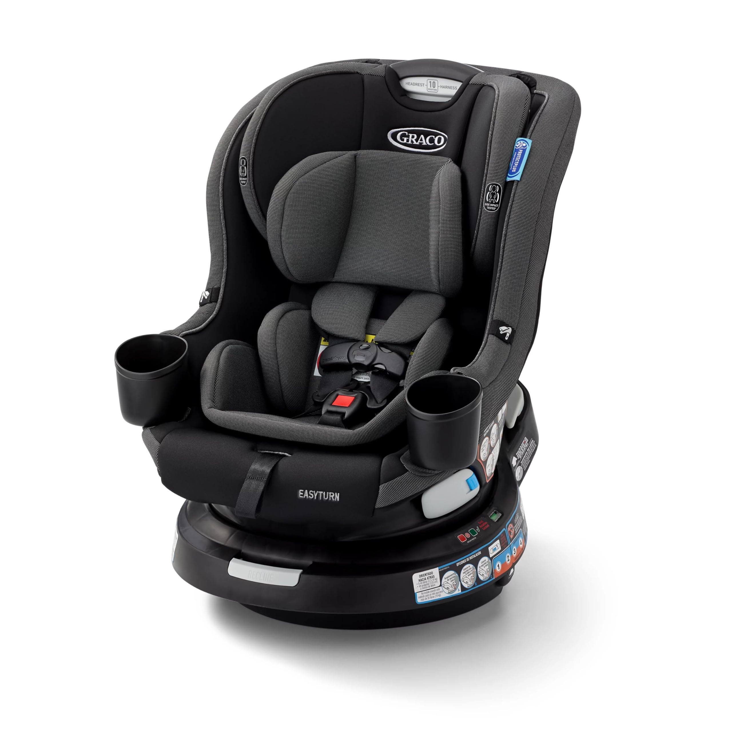 Graco EasyTurn 360 2-in-1 Convertible Car Seat, 360 Degree Rotating Infant to Toddler Rotating Car Seat, 2 Modes Forward and Rear Facing, Slim Design, Cyran