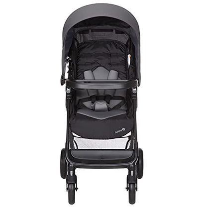 Safety 1st Smooth Ride travel system stroller with OnBoard FLX infant car seat, large canopy, foldable design, and ample storage.