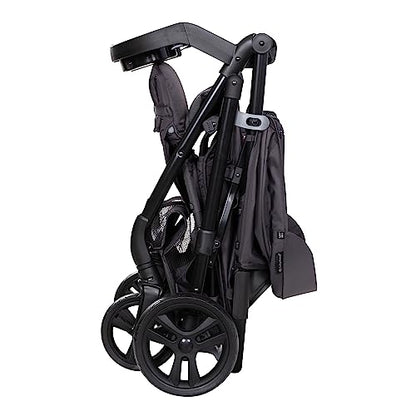 Pink Bamboo Baby Trend Passport cargo stroller travel system with EZ-Lift Plus infant car seat, featuring a sleek, modern design.
