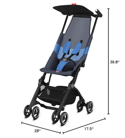 My Store gb Pockit+ All-Terrain lightweight travel stroller with canopy and reclining seat in velvet black, compact and easy to fold.