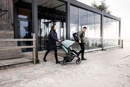 Thule Spring 2 single child stroller with ventilated canopy, adjustable handlebar, lightweight frame, and compact fold for easy transport.