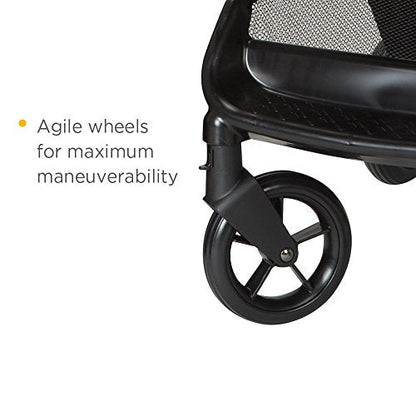 Safety 1st Smooth Ride travel system stroller with OnBoard FLX infant car seat, large canopy, foldable design, and ample storage.