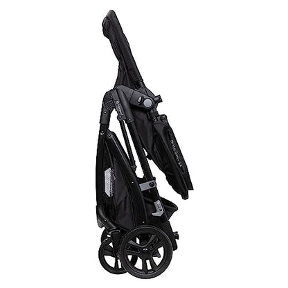 Baby Trend Passport 6-in-1 modular stroller travel system with EZ-Lift Plus infant car seat in dash black, showing the stroller and car seat.