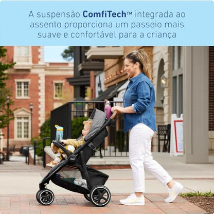 My Store Graco Outpace LX all-terrain 3-wheel baby stroller with rubber tires, easy fold, in-seat suspension, ideal for travel.