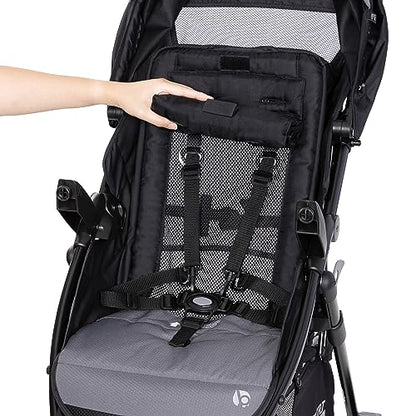Baby Trend Passport Cargo stroller travel system with pink bamboo fabric and EZ-Lift Plus infant car seat, suitable for travel and outings.