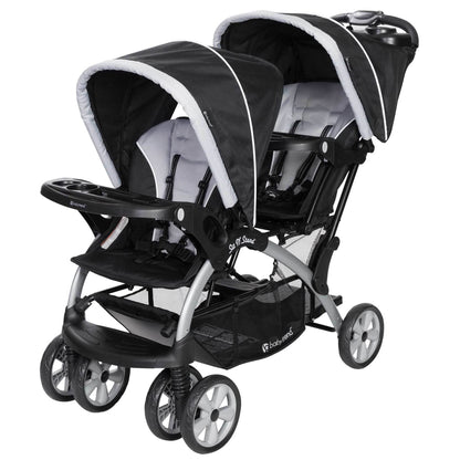 Baby Trend Stormy double stroller and car seat combo with tandem design, lightweight and portable infant and toddler travel system