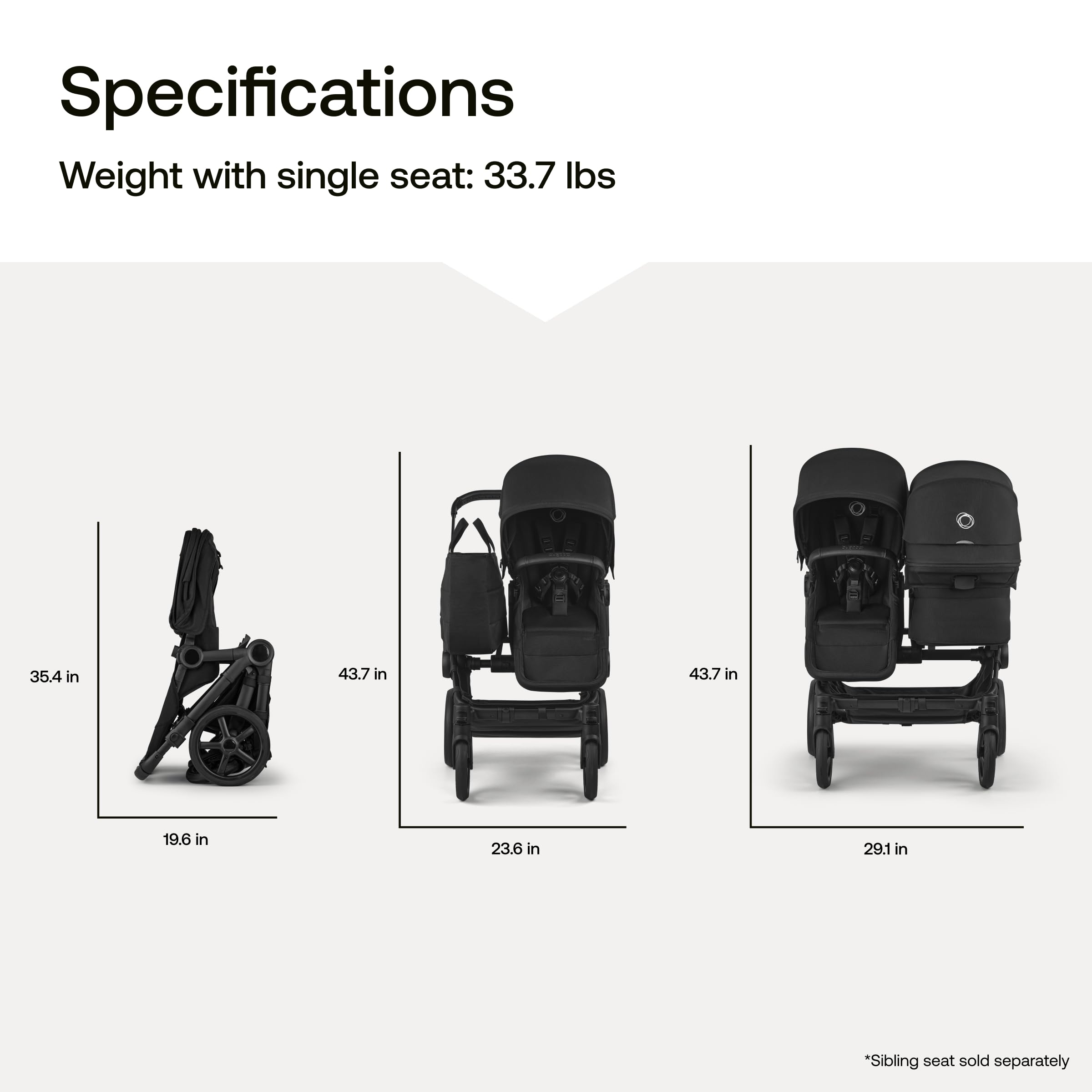 Bugaboo Donkey 6 single-to-double all-terrain stroller in Cocoa Brown, suitable for newborns and toddlers, showing side profile.