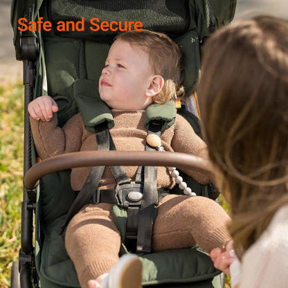 Lightweight MAMAZING Ultra Air baby travel stroller with carbon fiber frame, one-handed fold, compact design, suitable for toddlers.