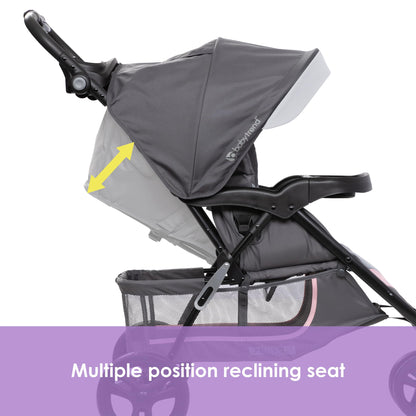 Baby Trend EZ Ride Travel System With EZ Lift Infant Car Seat Dash Pink One Hand Fold All Terrain Wheels
