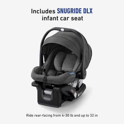 Graco Modes Nest travel system with SnugRide DLX infant car seat, 3-in-1 modular stroller and car seat combo for infants and toddlers