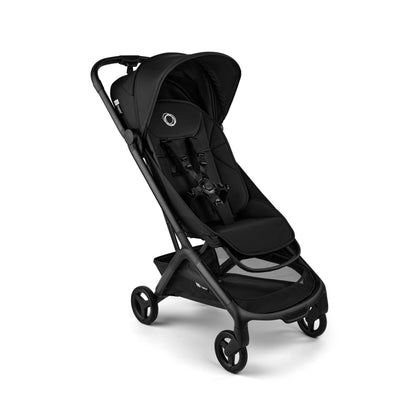 Bugaboo Butterfly 2 travel stroller in black, ultra-compact one-second fold, lightweight and airplane-friendly for easy travel.