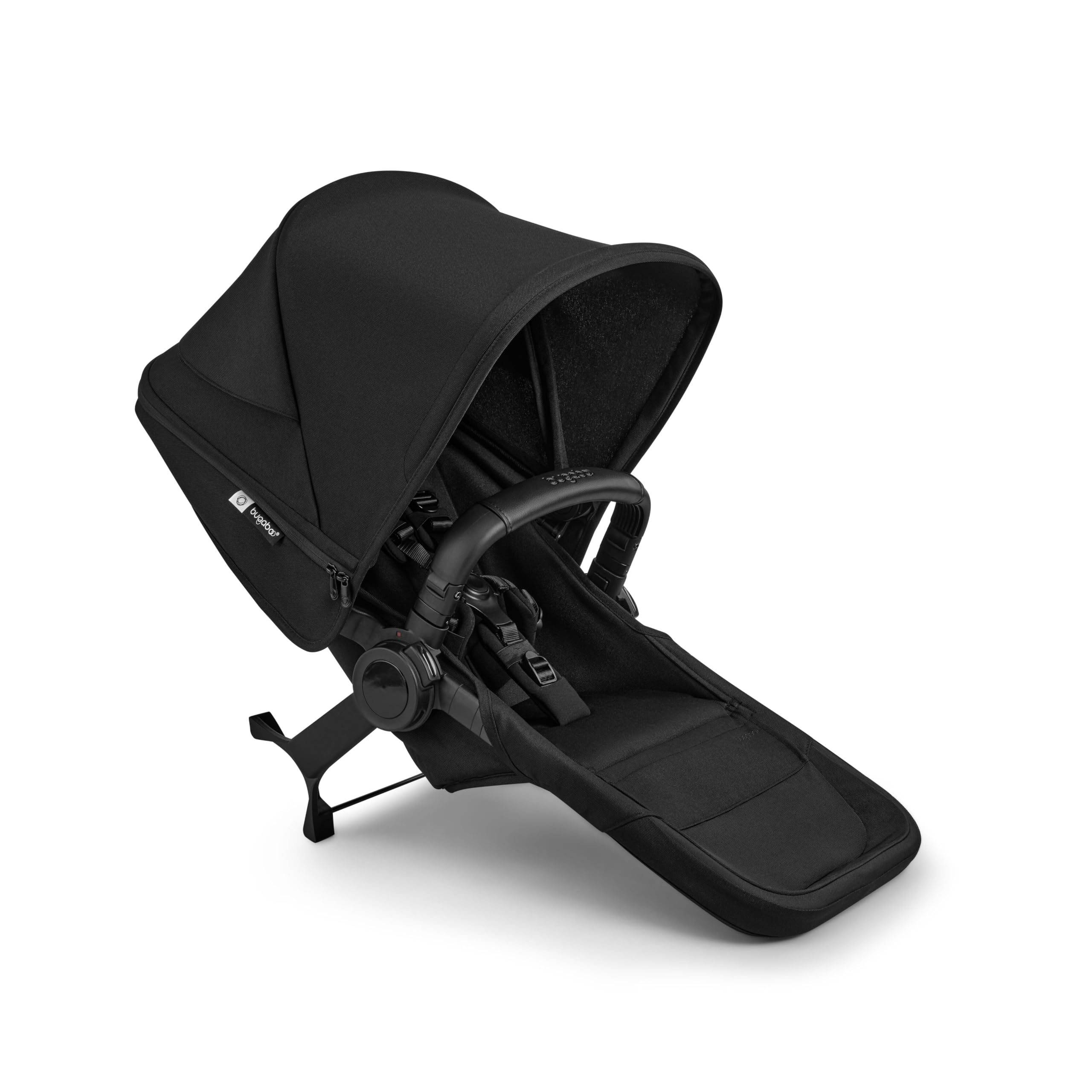 Bugaboo Donkey 6 sibling seat in cocoa brown for side-by-side double stroller conversion, compatible as a second seat.