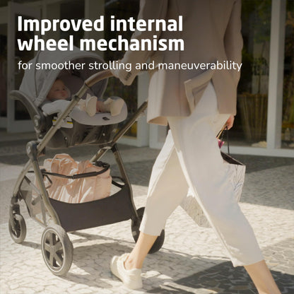 Maxi-Cosi Zelia Luxe 5-in-1 modular travel system with stroller and car seat, designed for convenience and comfort.