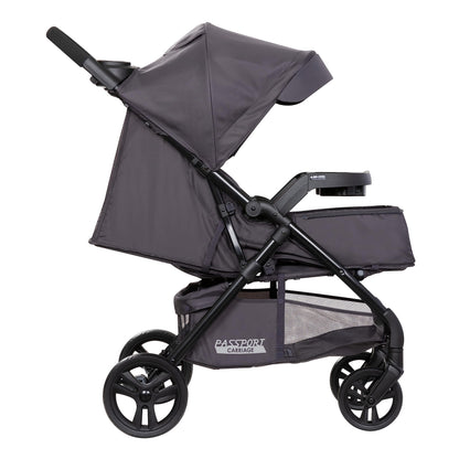 Baby Trend Passport cargo stroller with EZ-Lift Plus infant car seat in pink bamboo, featuring a foldable frame and adjustable handle.
