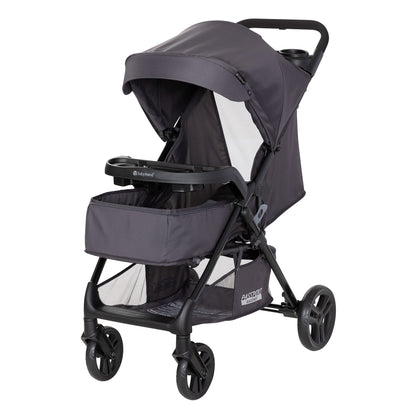 Baby Trend Passport cargo stroller with EZ-Lift infant car seat in pink bamboo, featuring a sleek, foldable design and comfortable handle.