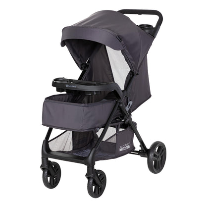 Baby Trend Passport cargo stroller with pink bamboo fabric and EZ-Lift Plus infant car seat, suitable for travel and everyday use.