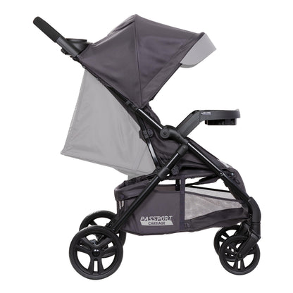 Pink Baby Trend Passport cargo stroller travel system with EZ-Lift Plus infant car seat and bamboo pattern fabric.