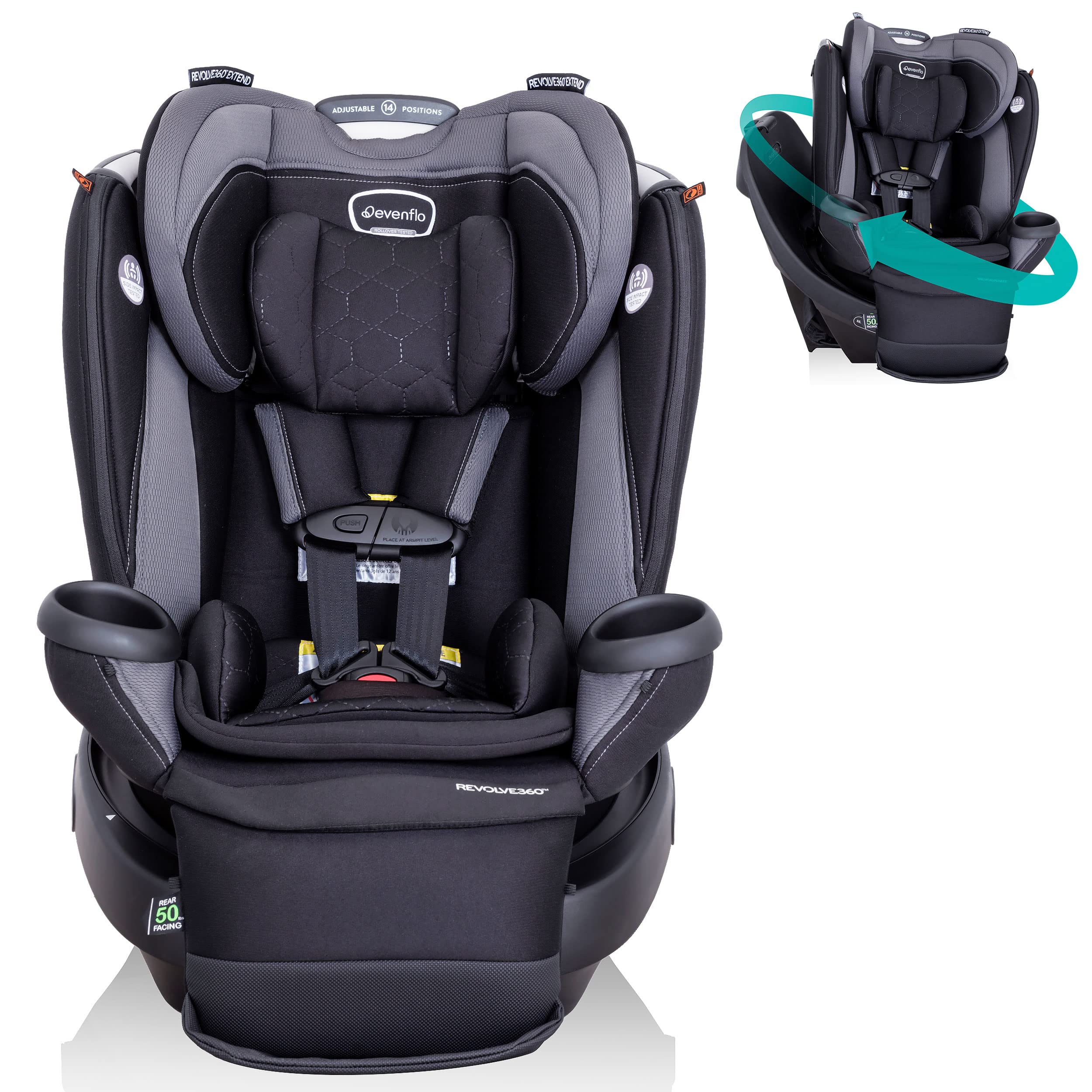Revolve360 Extend All-in-One Rotational Car Seat with Quick Clean CoverRevere Gray